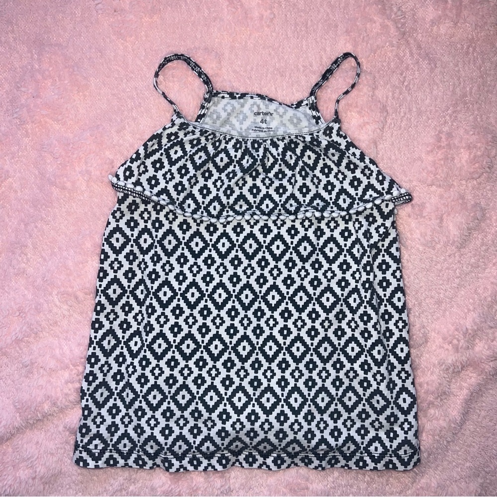 Toddler Girls Carter’s Size 4T Black Diamond Sleeveless Casual Summer Top